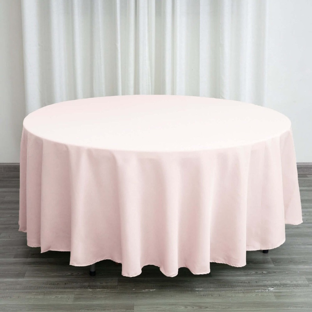 Round Blush Pink Tablecloth for Home Dining. 2 pcs 108 inches new